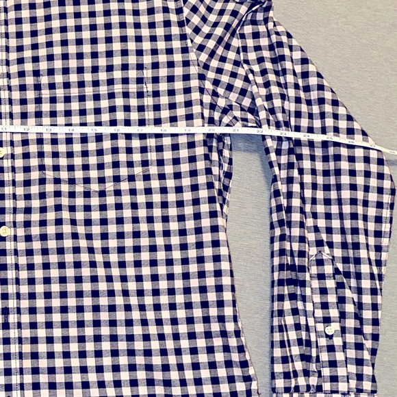 Navy/Pastel Pink Long Sleeve Button Up - Picture 5 of 7